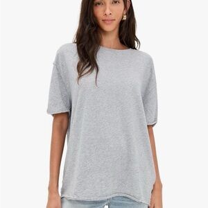 Free People Oversized Nina Casual Gray Tee size M NWT